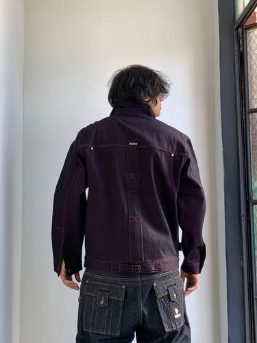 Men's Davoucci Blue | Red Casual Denim Jacket NWT - Picture 3 of 5