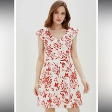 NWT BANANA REPUBLIC FLORAL LINEN COTTON DRESS 2 PETITE