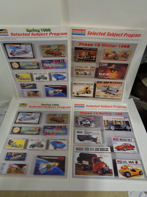 Vintage 1990's Revell Monogram Selected Subject Program Adverts (4pc)