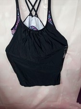 Unknown Women  s Swimsuit Top Tankini Cross Back In Bra Size XL