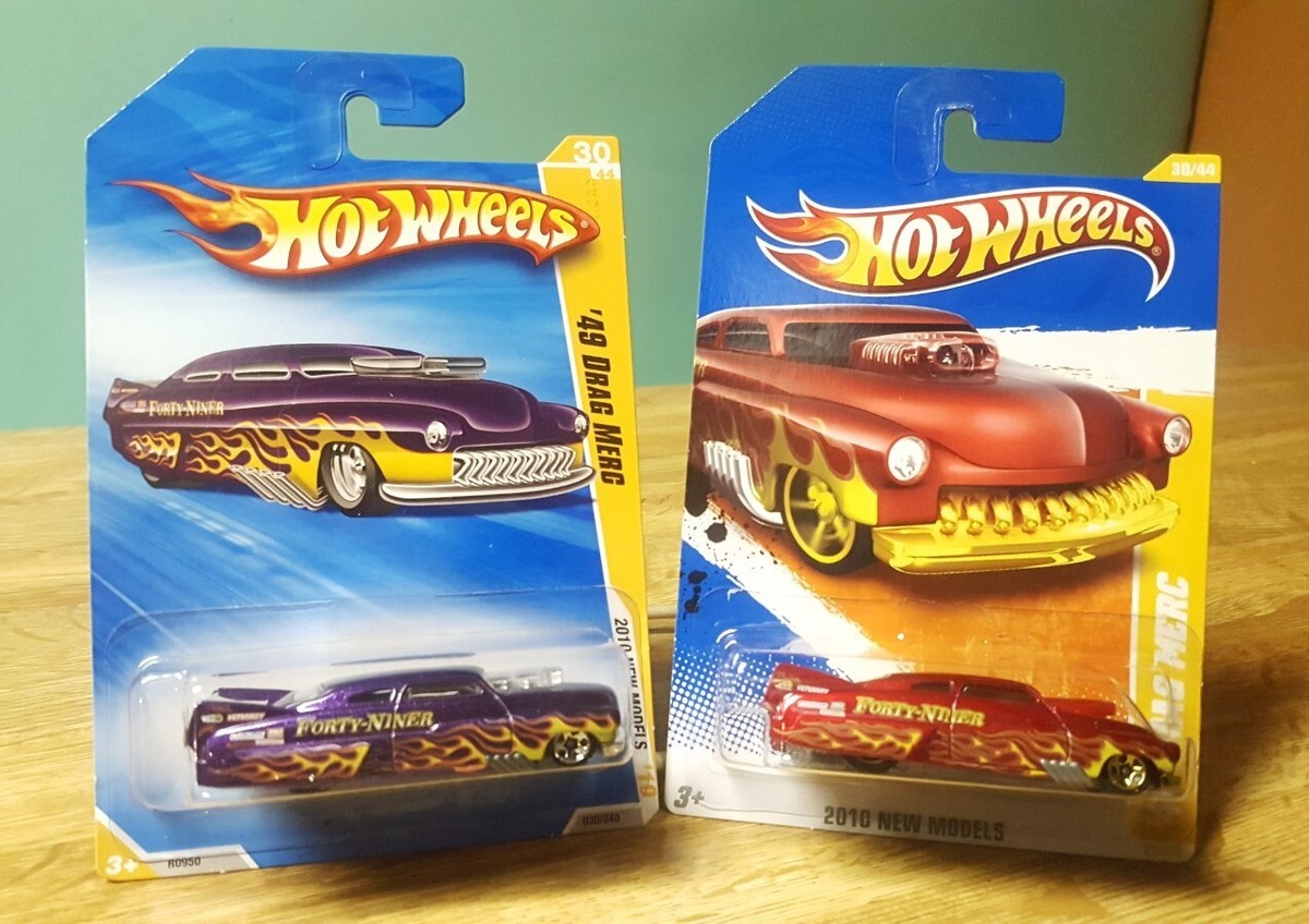 Hot Wheels '49 Drag Merc Lot of 2 1949 Mercury Purple & Red w