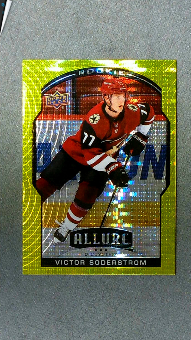 2020-21 Upper Deck Allure Yellow Taxi #90 Victor Soderstrom RC Coyotes