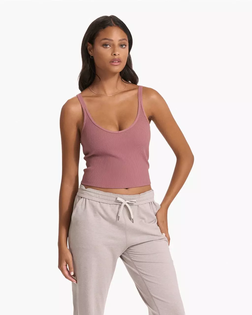vuori rib crop athletic workout gym strappy tank-top