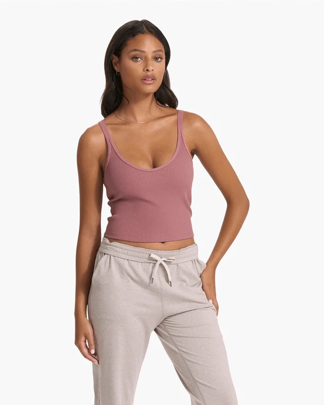 vuori rib crop athletic workout gym strappy tank-top