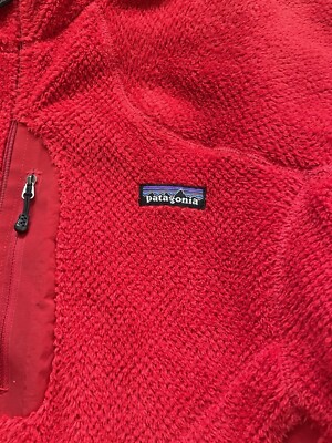 Patagonia R2 Fleece Jacket Men Large Fire Red Deep Pile 25135