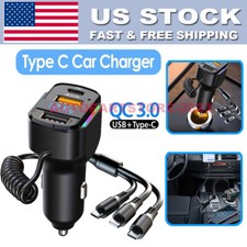3in1 Car Charger Cigarette Lighter Adapter Fa...