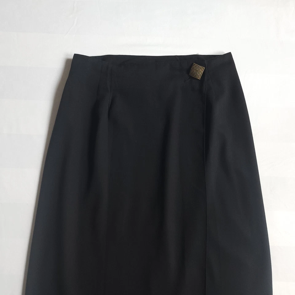 Falda De Colección Bobbie Brooks Talla-XS Debajo de la Rodilla Midi Envolvente Línea A Negra Unión EE. UU. Foto 2 de 4