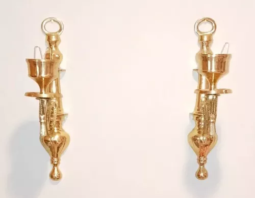 Beautifully Ornate Vintage Brass Wall Sconces Set Of 2 MCM Look Regency Decor