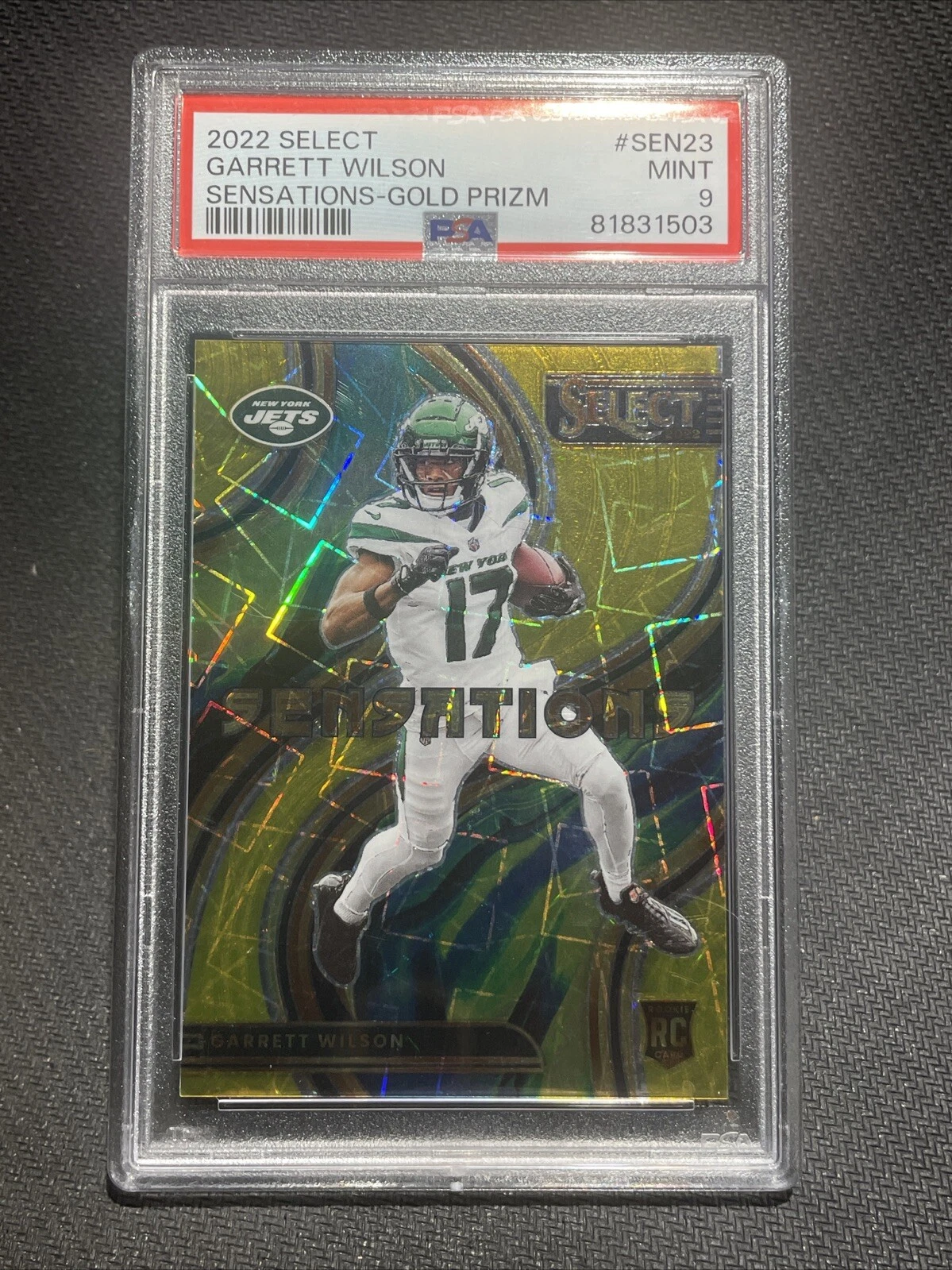Garrett Wilson Panini Select Sensations #SEN23 Gold Prizm