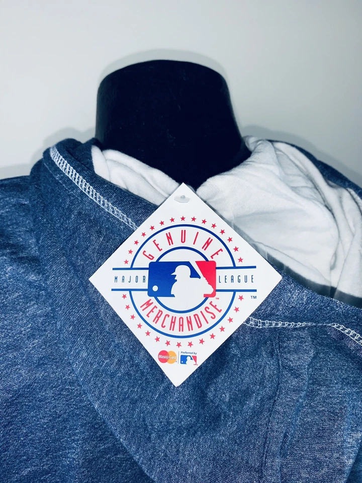 Sudadera con capucha para mujer Majestic Detroit Tigers azul temporada contendiente cremallera completa mediana Foto 3 de 4