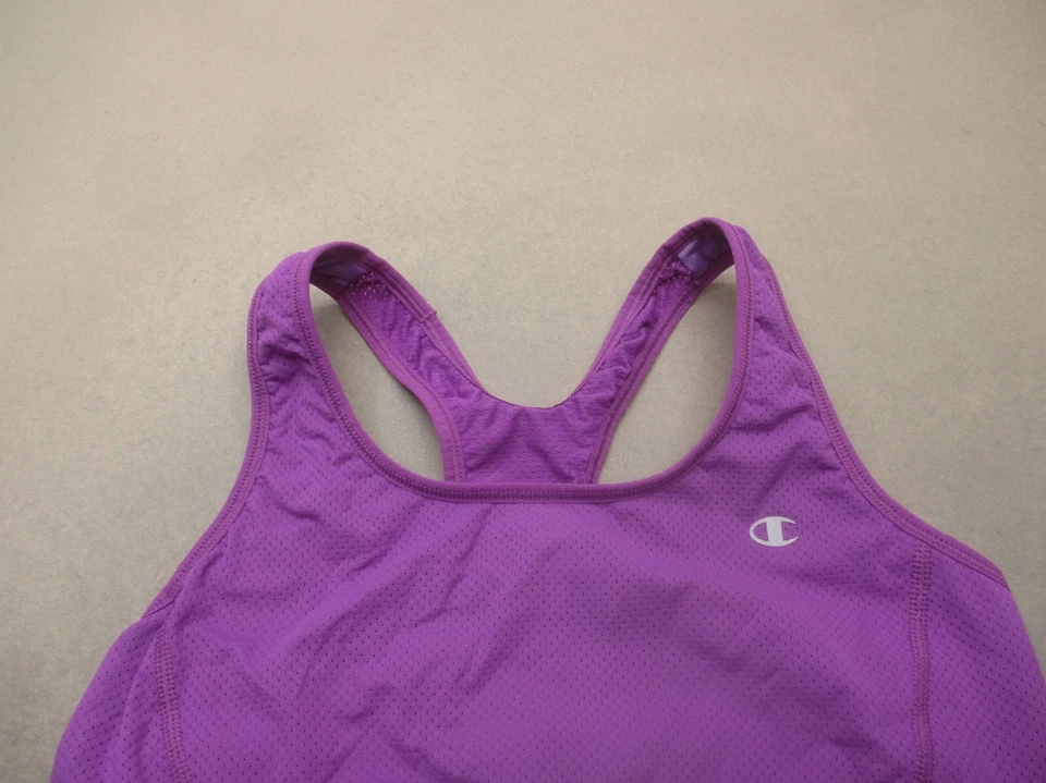 Sujetador deportivo Champion talla M para mujer púrpura sin forro inalámbrico para tirar trasero corredor 9S Foto 2 de 4