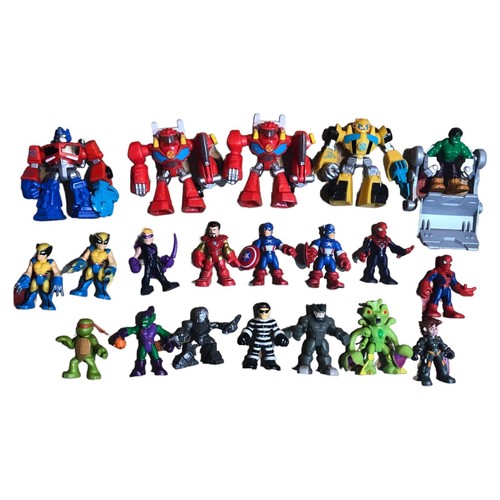 20 Playskool Marvel Super Hero Adventures Lot Transformers TMNT Hulk Spider-Man