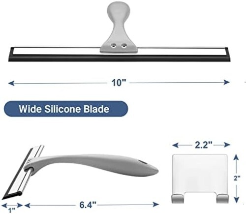 NEW - 10 Inch Shower Squeegee for Shower Doors Windows Wall Tiles