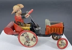 All Original 1929 Louis Marx Wind Up Tin Cowboy Whoopee Car Works Great  SEE