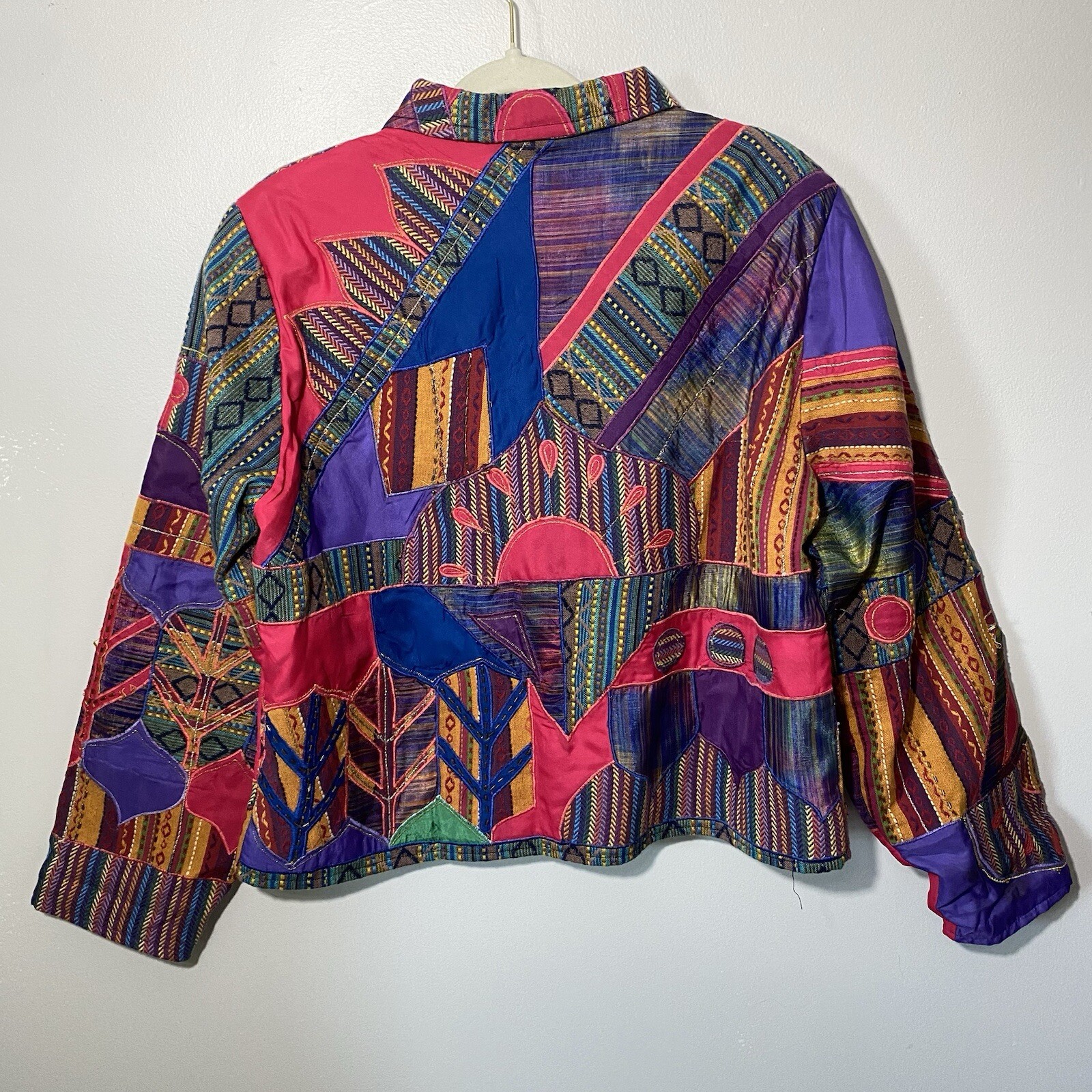 Vintage Women’s Patchwork Jacket Size Medium Kits… - image 8