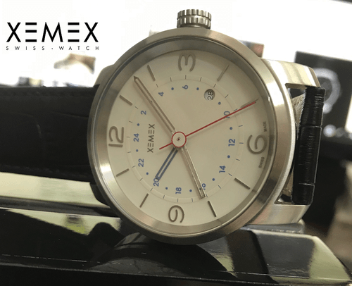 XEMEX PICCADILLY Herrenuhr GMT-Zeiger Swiss made Edelstahl 42mm Referenz 088 - Picture 2 of 9