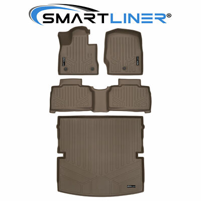 SMARTLINER Custom Fit Floor Mats 2 Row Cargo Liner Tan 2020-2024 Ford Explorer