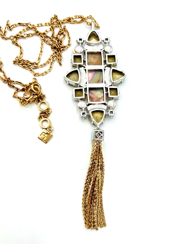 Park Lane Bianca Necklace Hostess Exclusive Rose Gold Tone Fringe MOP Crystal - Picture 7 of 8