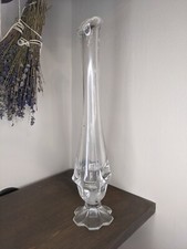 BEAUTIFUL CLEAR GLASS 14" BUD VASE 006 GW13