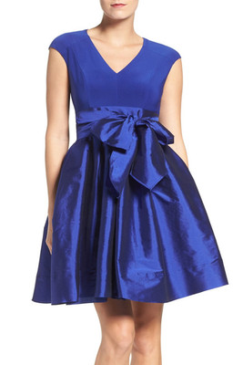 adrianna papell jersey taffeta dress Grey Three Quarter Sleeve Beaded Taffeta Combo Gown