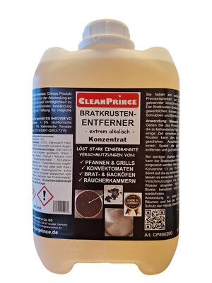 Bratkrusten-Entferner Bratkrustenentferner 5 Liter extrem alkalisch Pfanne Grill