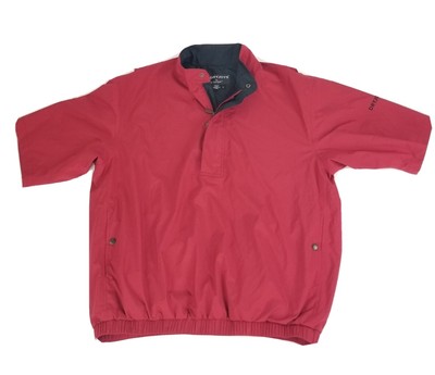 FootJoy DRYJOYS Mens Large 1/4 Zip Pullover Golf Rain Jacket Red Short Sleeve | eBay