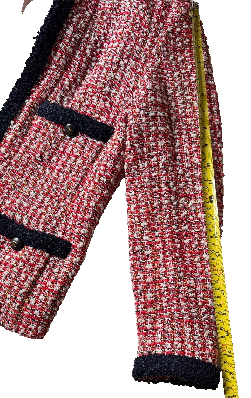 Chanel Jacket 40 Chanel Boutique 1995 Runway Tweed Jacket Red Navy Rare thumbnail 14