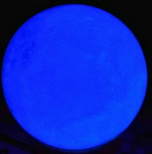 Hot 100mm 1500g Glow White Jade Stone Glow In The Dark Stone Ball BLUE + Stand 