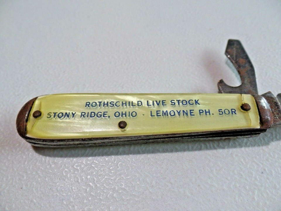 Vintage Advertising Folding Pocket Knife Autopoint Rothschild Live