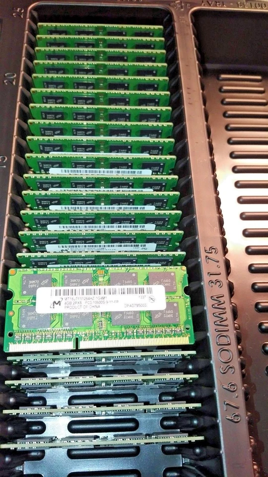 New Micron MT16JTF51264HZ-1G4M1 4GB 2RX8  PC3-10600S-9-11-FP, 204SODIMM PB FREE - Image 3 of 4