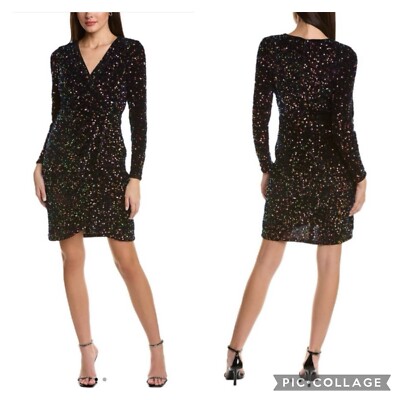 julia jordan velvet sequin dress Velvet and Sequin Long Sleeve Sheath JULIA JORDAN