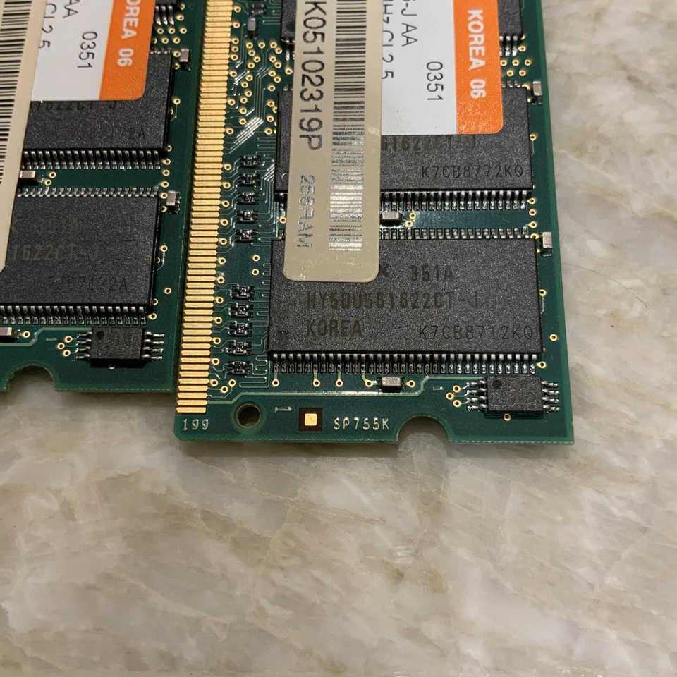 512MB TOTAL Hynix 256MB DDR 333MHz CL 2.5 SODIMM RAM PC-2700S-25330 - 2 Sticks - Image 2 of 4