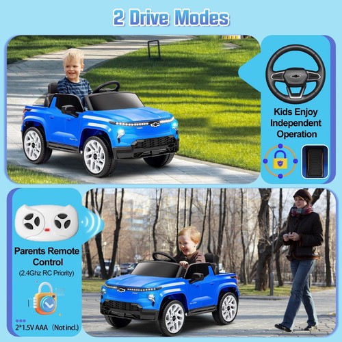 12V Kids Ride on Truck Licensed Chevrolet Silverado Electric Car Toy with Remote - Picture 42 of 69