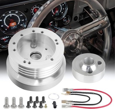 For GM Chevy 5 & 6 Hole Steering Wheel Polished Hub Adapter Flaming River Ididit