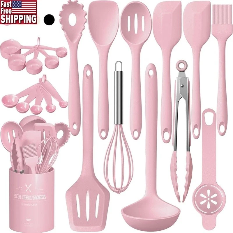 22 Piece Silicone Kitchen Utensil Set Heat Resistant Non Stick Cooking Tools New