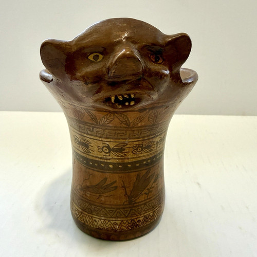 Goth Oddities Bat Effigy Vessel Dark Academia Ceramic Carved Flies Locusts Decor