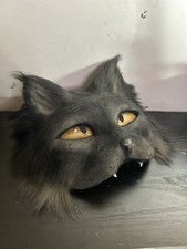 Realistic black cat therian mask