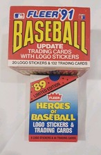 1991 Fleer Updated box set w/ 132 cards 20 Logo-89' Heroes Of Baseball Set 44cds