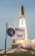 NASA Space Shuttle STS-50 USML-1 United States Microgravity Lab Stick Flag