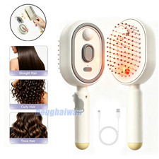 Electric Steam Hair Straightener Brush Rechargeable Anti Frizz Detangling