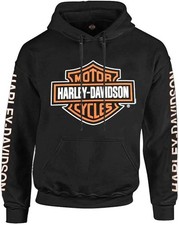 Harley-Davidson Felpa con cappuccio da uomo con logo Bar & Shield