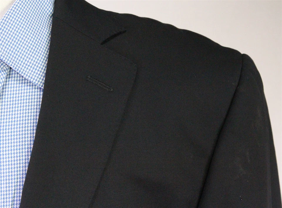 Z Zegna 纯黑色 2-Btn 羊毛西装外套夹克男式 42R — 第 4/4 张图片