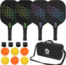 Pickleball Paddles Set of 4, USAPA Approved Carbon Fiber Pickle Ball Paddle CHS