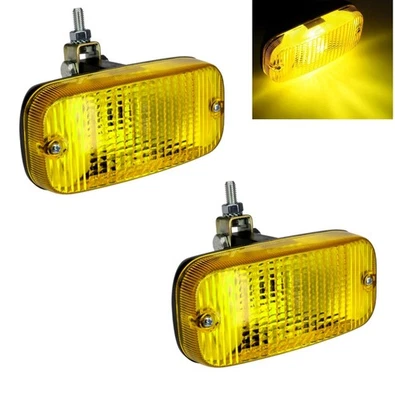 2 X Gelb Oldskool Tagfahrlicht 12V/24V Marker Lampe Lkw Anhänger - Bild 1 von 4