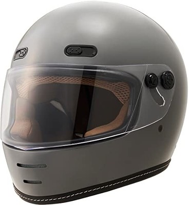 Marushin Neo Retro Full Face Motorcycle Helmet END MILL PVC Gray Glossy XL Size