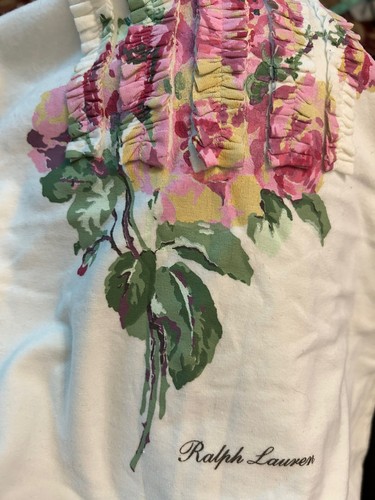 RALPH LAUREN SPRING GIRLS SLEEVELESS TOP WITH FLORAL DESIGN SIZE MEDIUM M 8/10 - Picture 5 of 6