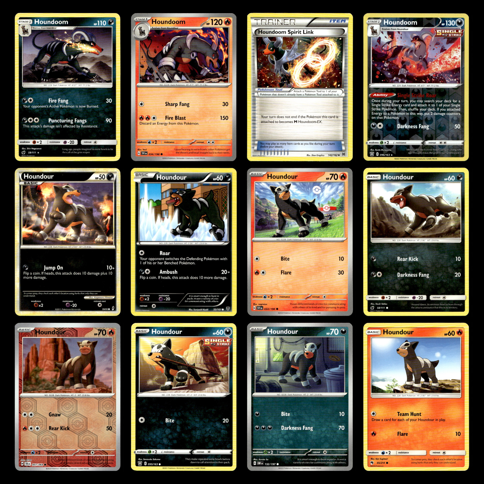 12x Houndoom Houndour Lot 59 Sun Moon Crimson Invasion Pokemon Cards Collection 