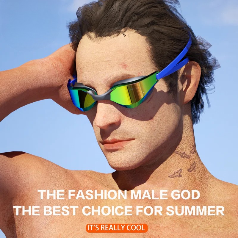 Gafas de natación profesionales antiniebla impermeables UV gel de sílice gafas de buceo