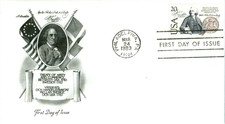 USA & SWEDEN TREATY OF AMITY & COMMERCE FRANKLIN 1983 ARTMASTER CACHET FDC UNAD