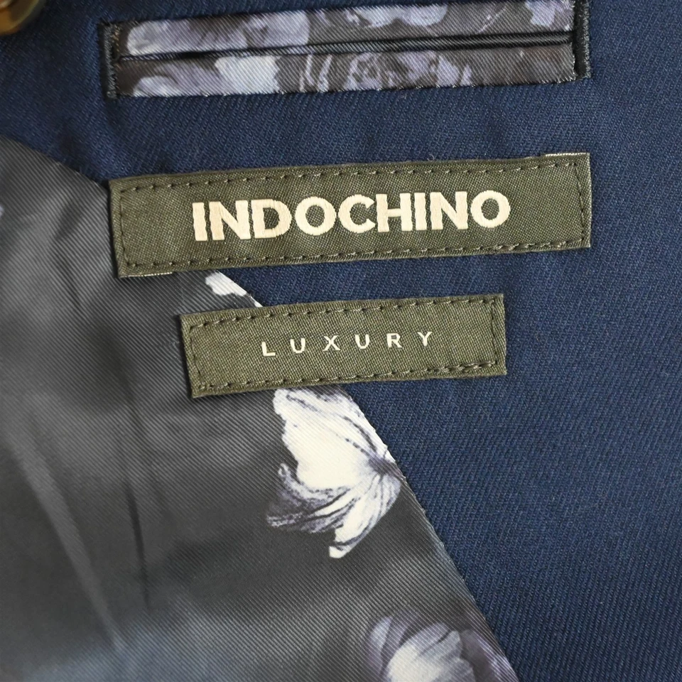 NEW Indochino 38R 34x32 Blue Wool Cashmere Slim Mens Jacket Pants Suit - Image 4 of 4